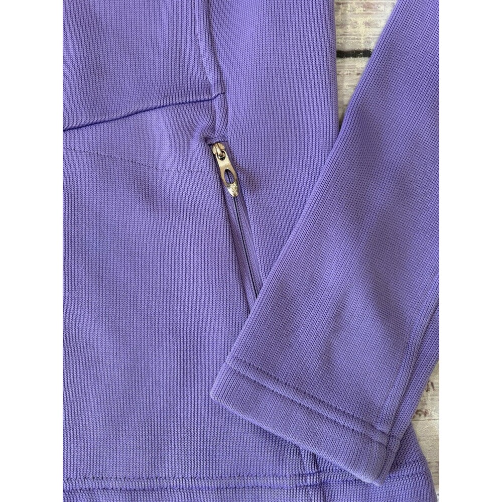 SPYDER Core Ribbed Sweater Jacket Full Zip Up Violet Purple Women’s Large Cotton - Picture 4 of 8